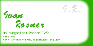 ivan rosner business card