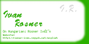 ivan rosner business card